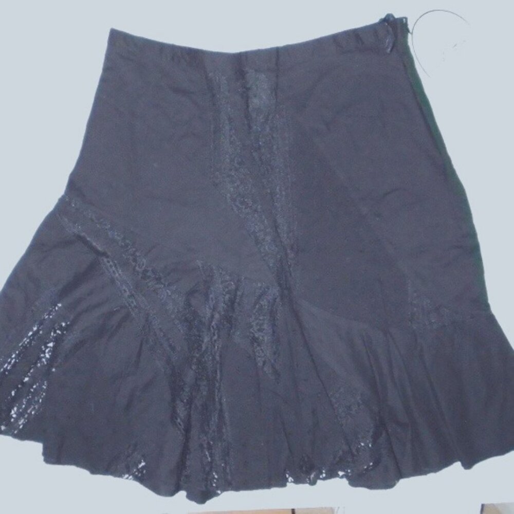 Lace Panel Flared Lined Summer Fun Skirt